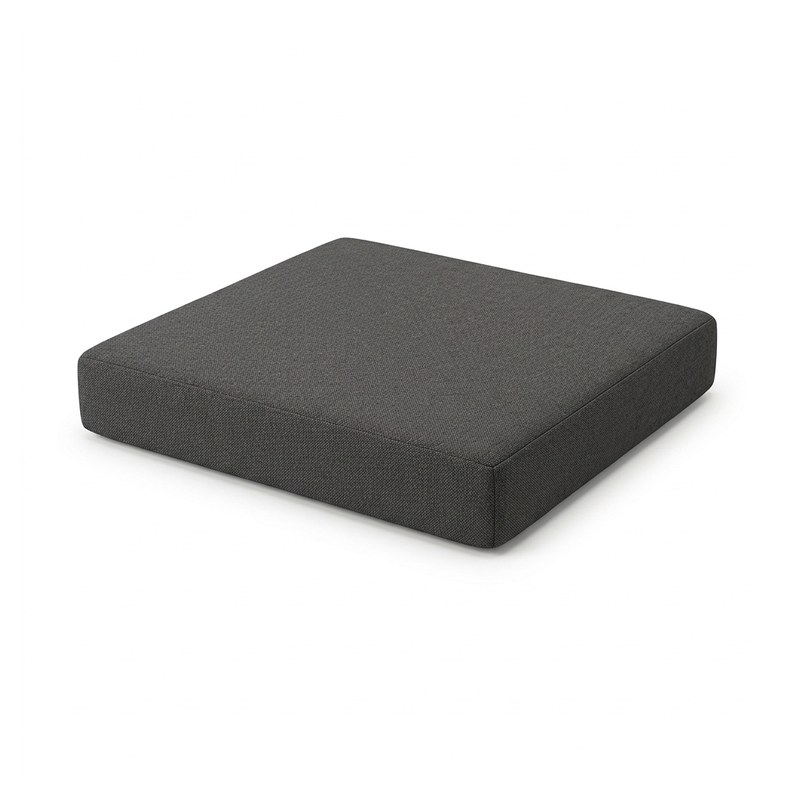 Coussin d'assise carré gris foncé pour fauteuil roulant, mousse épaisse et housse amovible