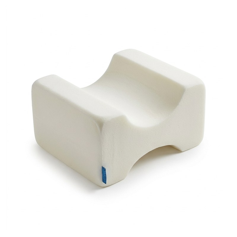 Coussin de surélévation des jambes blanc cassé en mousse, à canal central profilé pour les jambes