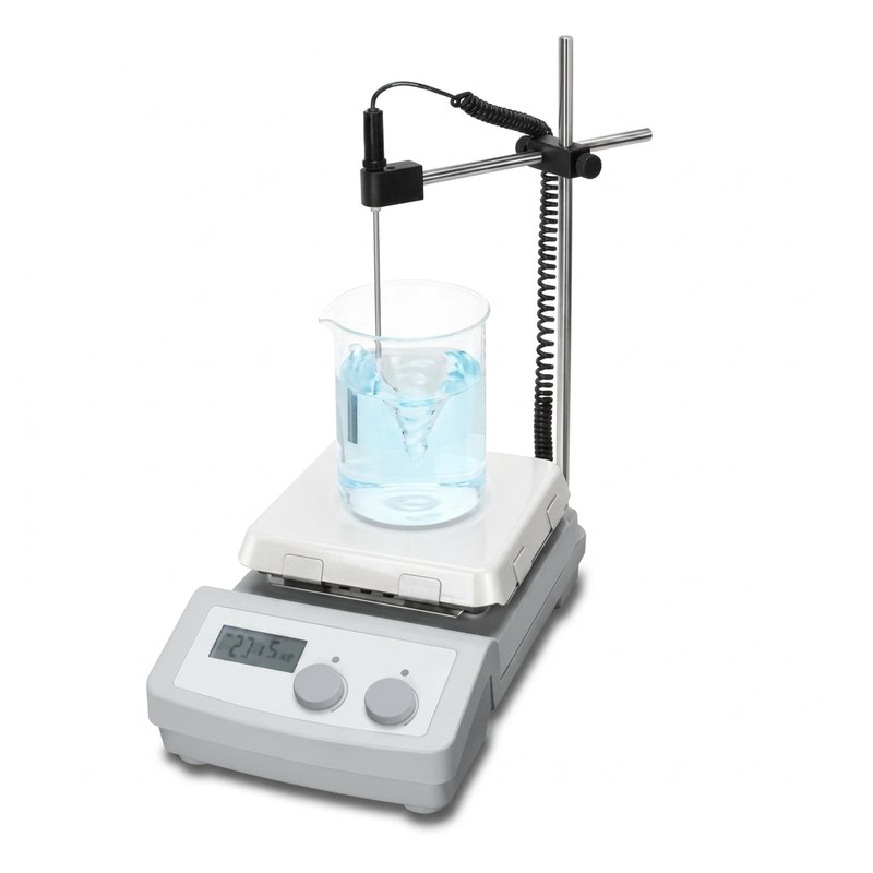Agitateur magnétique chauffant DLAB MS7-H550-PRO, plaque vitrocéramique et écran LCD