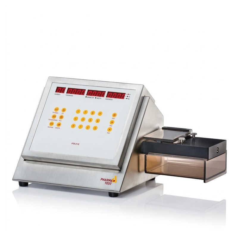 Testeur de dureté Pharma Test PTB-311E avec afficheur LED rouge et tiroir porte-comprimé