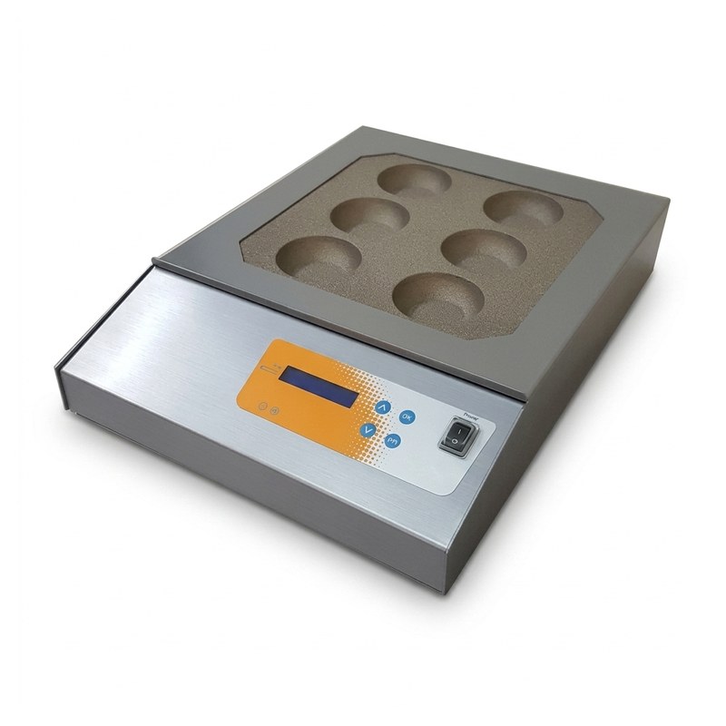 Bain de dégustation d'huile d'olive gris avec écran LCD orange et six cavités