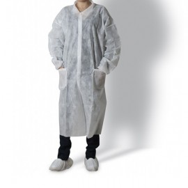 Blouse jetable en tissu non-tissé pour ateliers et industrie agroalimentaire