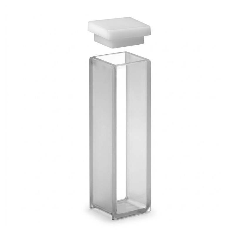 Cuve en quartz de spectrophotométrie avec couvercle amovible, parois transparentes