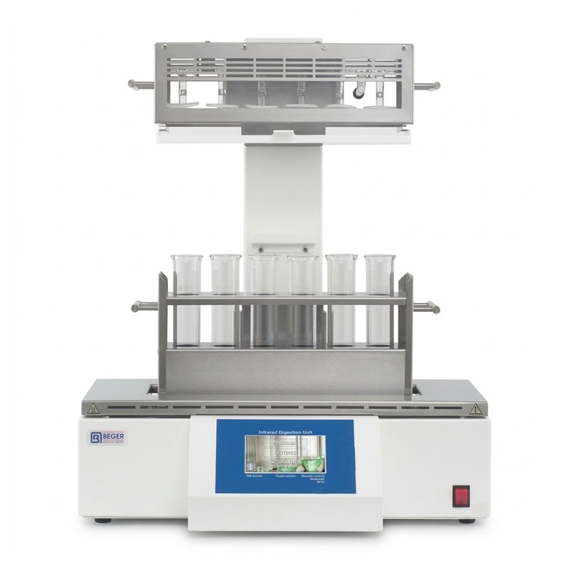 Digesteur infrarouge Beger IDU-6 avec rack de 6 tubes en verre et écran tactile