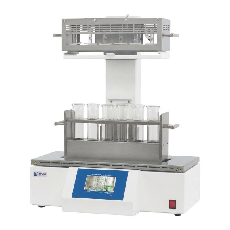 Unité de digestion infrarouge Beger IDU-12 avec 12 flacons de digestion en acier inoxydable
