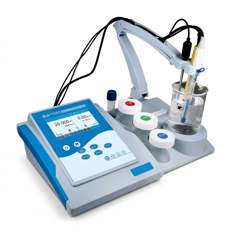 Kit multiparamètre de paillasse Apera PC9500 avec écran tactile, bras d'électrode et flacons d'étalonnage