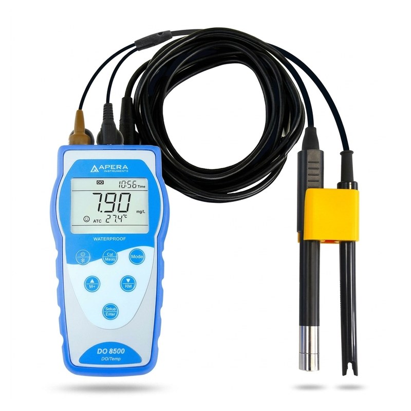 Kit oxymètre optique portable Apera DO8500 avec sonde, câble enroulé et capuchon de calibration
