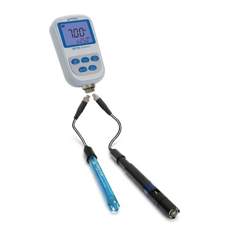 Kit pH/OD portable Apera SX725 avec boîtier gris et deux sondes combinées pH et oxygène