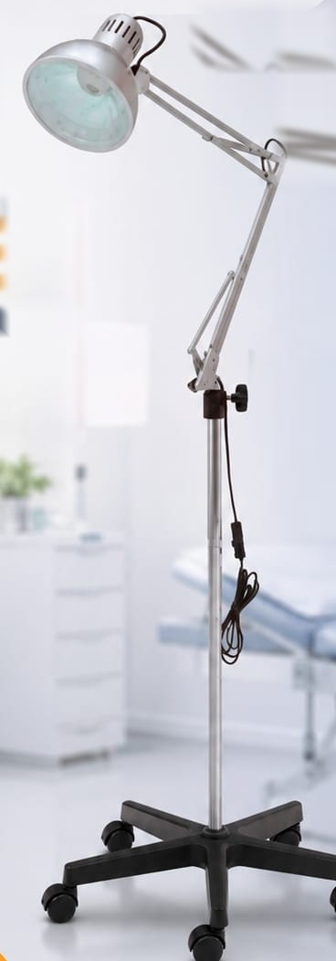 Lampe d'examen médical sur pied mobile à 5 roulettes, foyer orientable, hauteur réglable