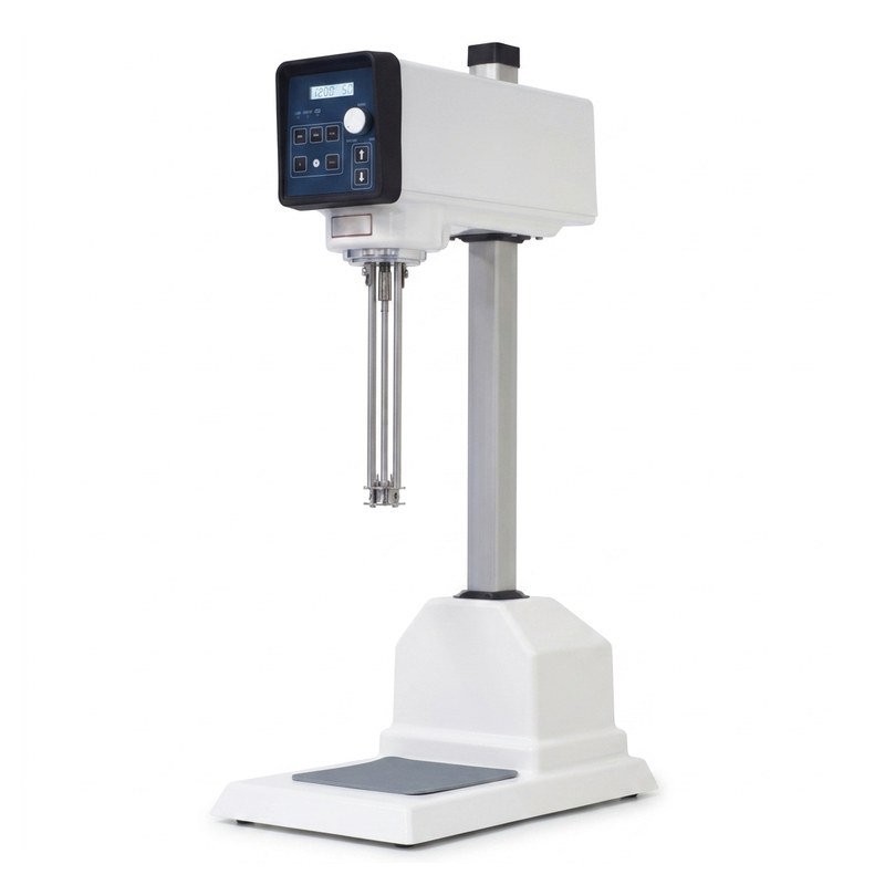 Mixeur de laboratoire Silverson L5M-A blanc sur colonne avec bloc moteur et tige mélangeuse