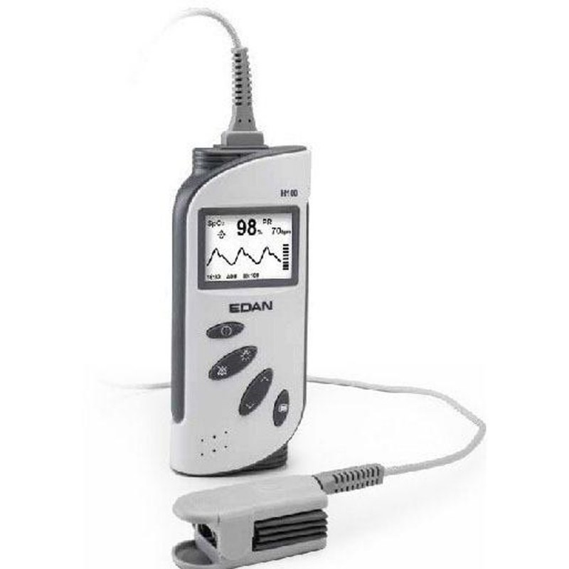 Oxymètre de pouls portable EDAN H100B avec capteur SpO2, appareil de poing professionnel