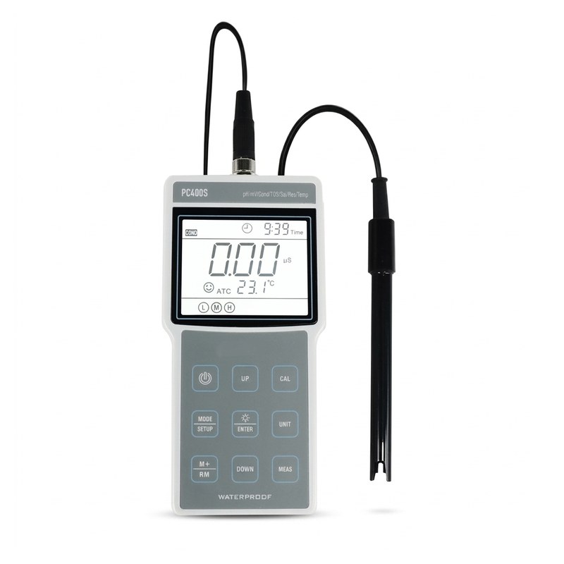 pH-mètre et conductivimètre portable Apera PC400S avec deux électrodes de mesure