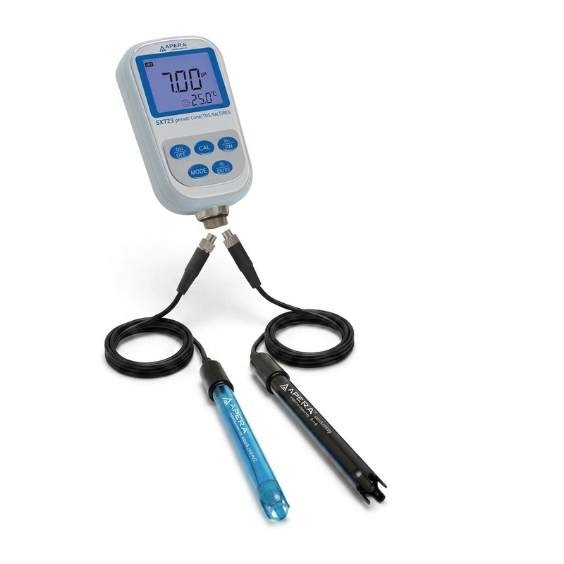 Testeur portable Apera SX723 avec deux sondes pH et conductivité