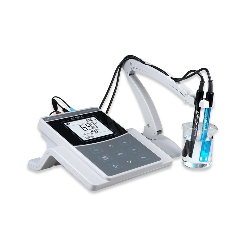pH-mètre/conductimètre de paillasse Apera PC800 avec bras et électrodes
