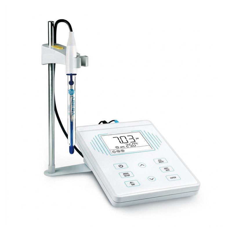 pH-mètre de paillasse Apera PH700-SA avec électrode LabSen 843 sur support