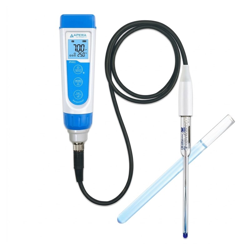pH-mètre stylo Apera PH60-MS bleu et blanc avec électrode semi-micro pour tube à essai
