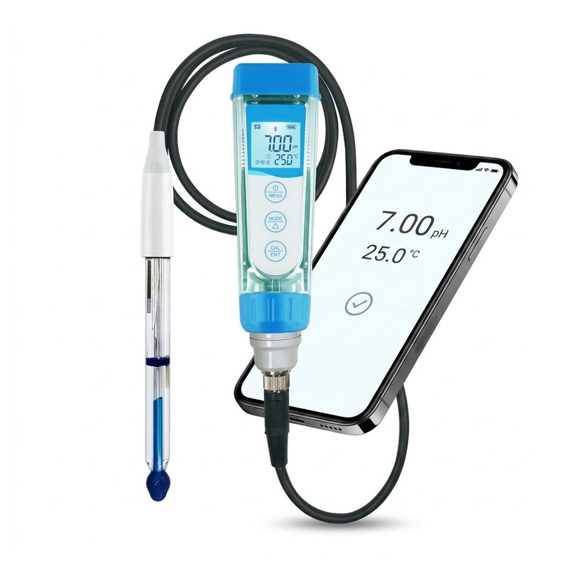 pH-mètre intelligent Apera PH60Z-PW avec électrode LabSen 805 et smartphone connecté