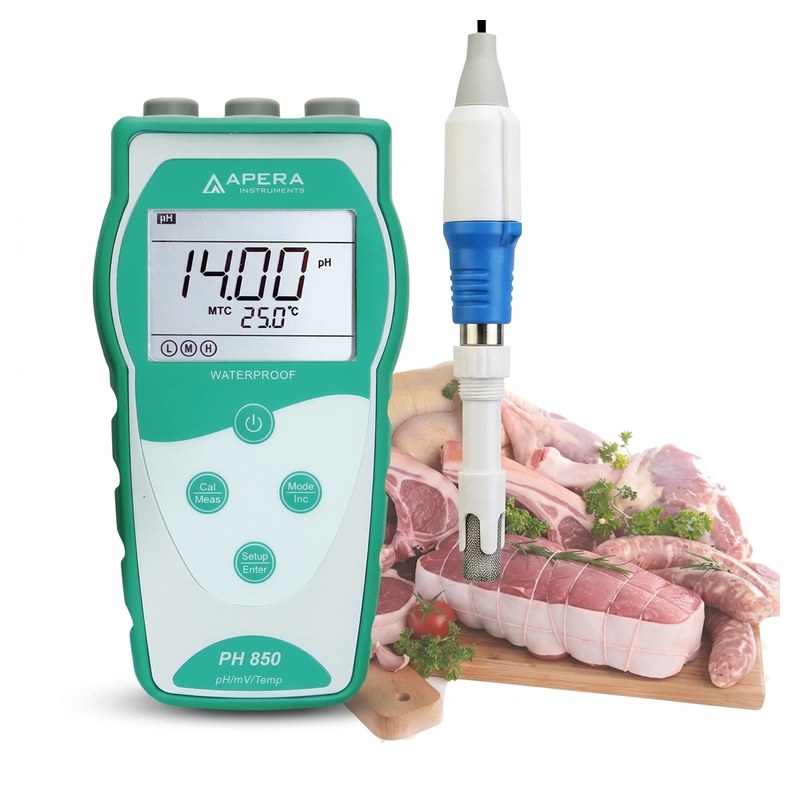 pH-mètre portable Apera PH850-MT avec électrode LanSen 763 Blade Spear pour viandes