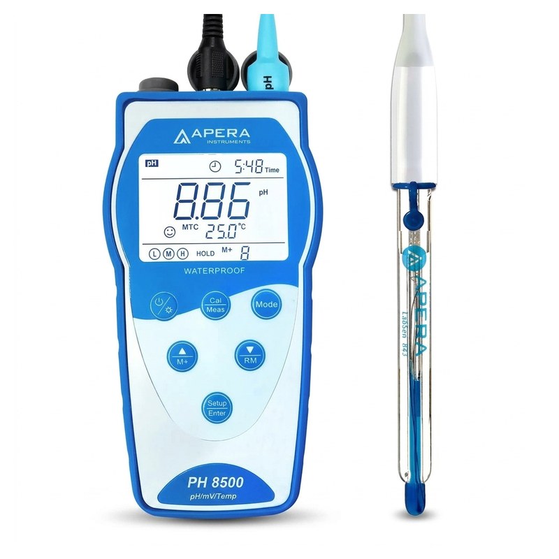 pH-mètre portable Apera PH8500 bleu avec électrode LabSen 843 à piège à ions argent