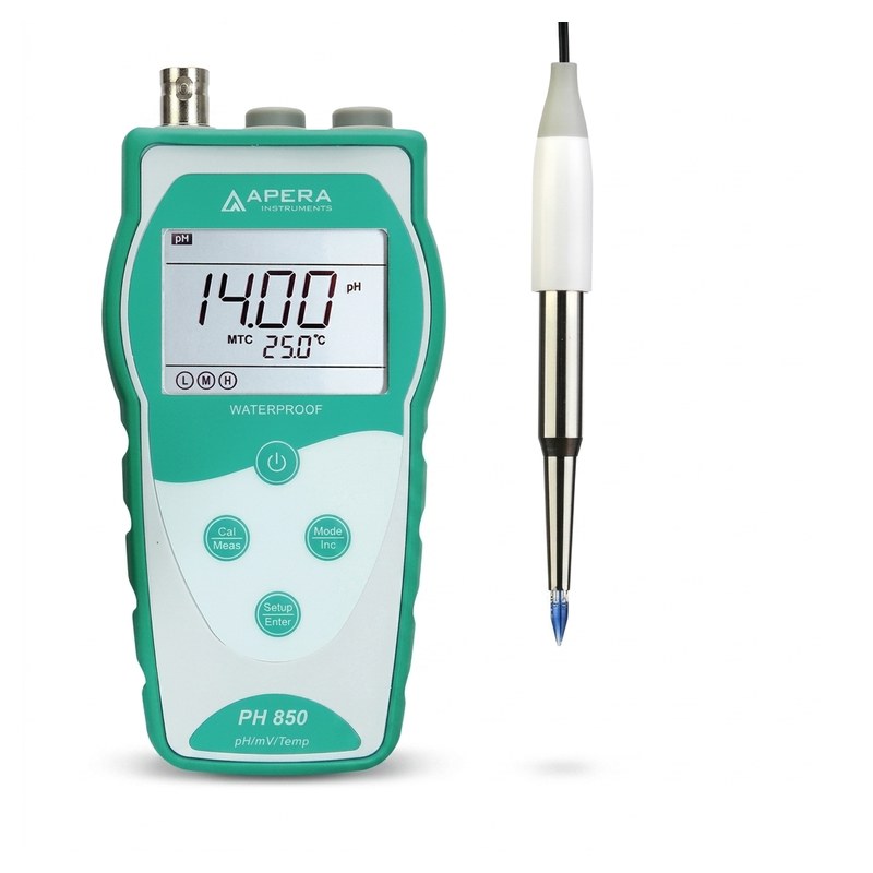 pH-mètre portable PH850-SS avec sonde à lance LanSen 753 pour aliments