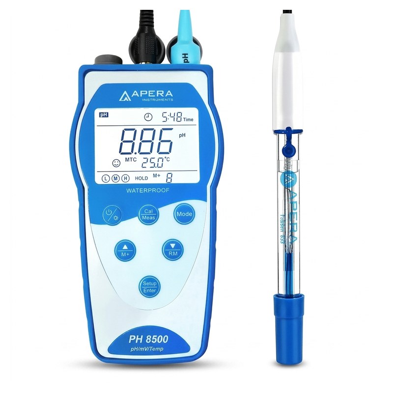 pH-mètre portable Apera PH8500-HF bleu avec électrode LabSen 833 à câble