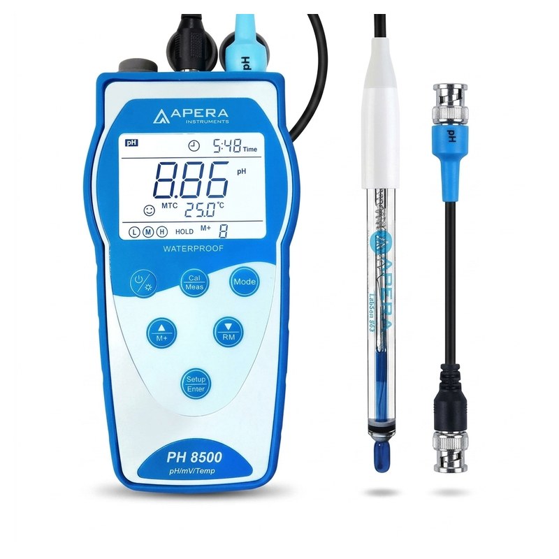 pH-mètre portable bleu avec électrode LabSen 863 pour liquides à haute température