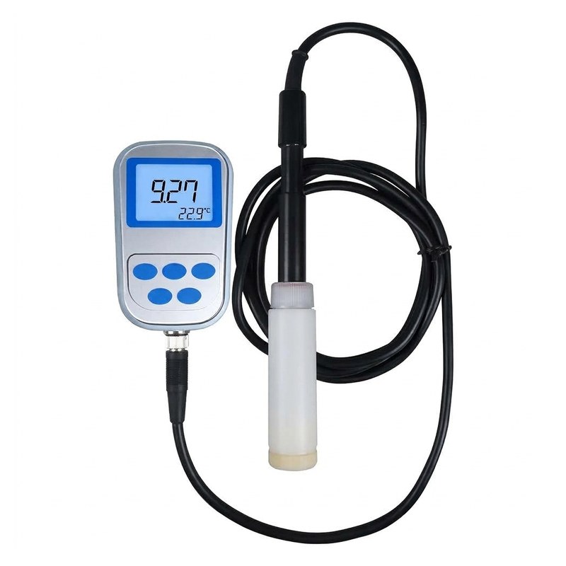Oxymètre portable Apera SX716 avec sonde reliée par câble et flacon de protection
