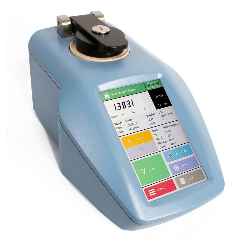 Réfractomètre numérique bleu haute précision avec écran tactile couleur et porte-échantillon