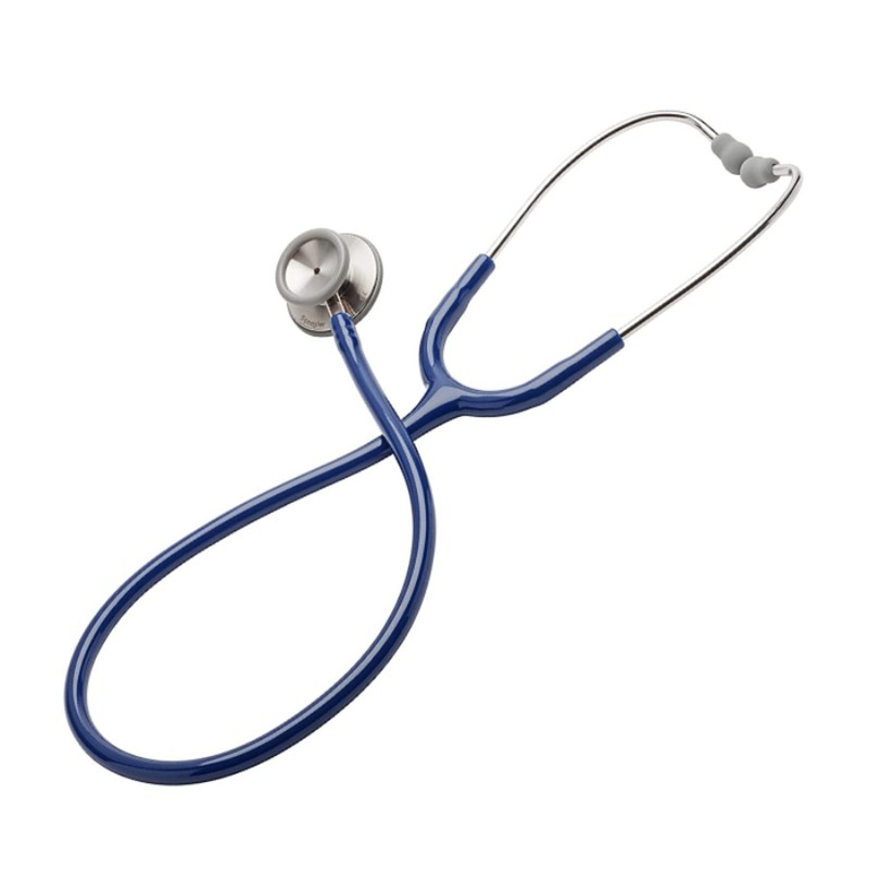 Stéthoscope Spengler Magister I à double pavillon en acier inoxydable, tubulure bleue