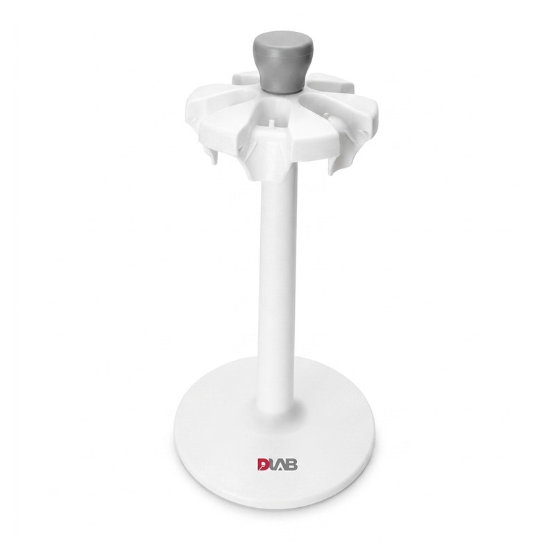 Support rond blanc pour micropipettes avec base circulaire et tige centrale