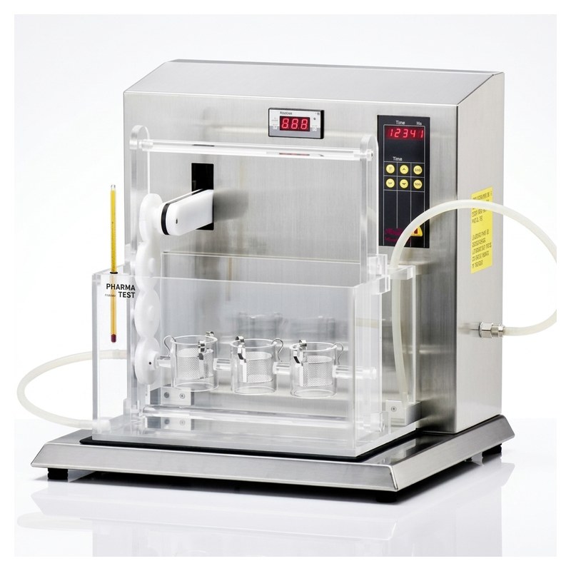 Testeur de désintégration de suppositoires Pharma Test PTS-3E avec cuve transparente et 3 postes