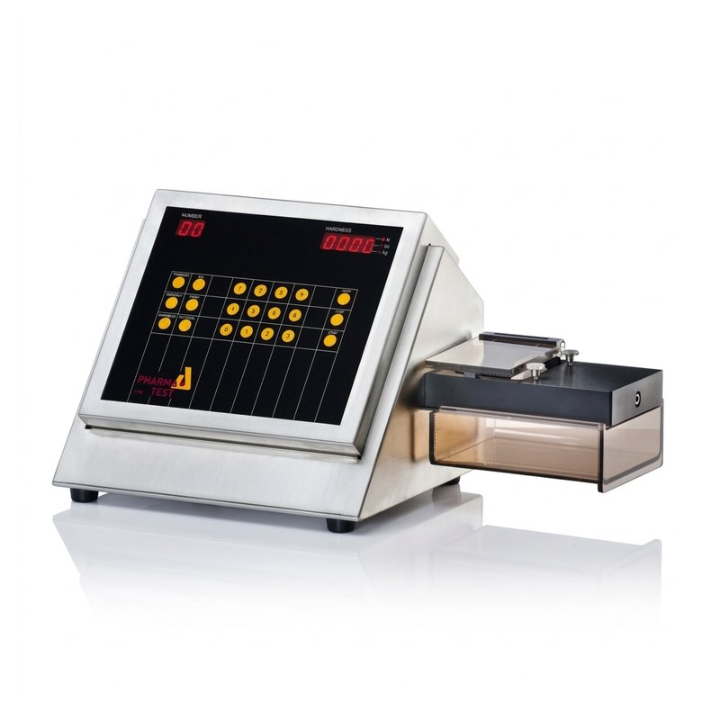 Testeur de dureté Pharma Test PTB-111EP en inox avec écran digital rouge et tiroir à comprimés
