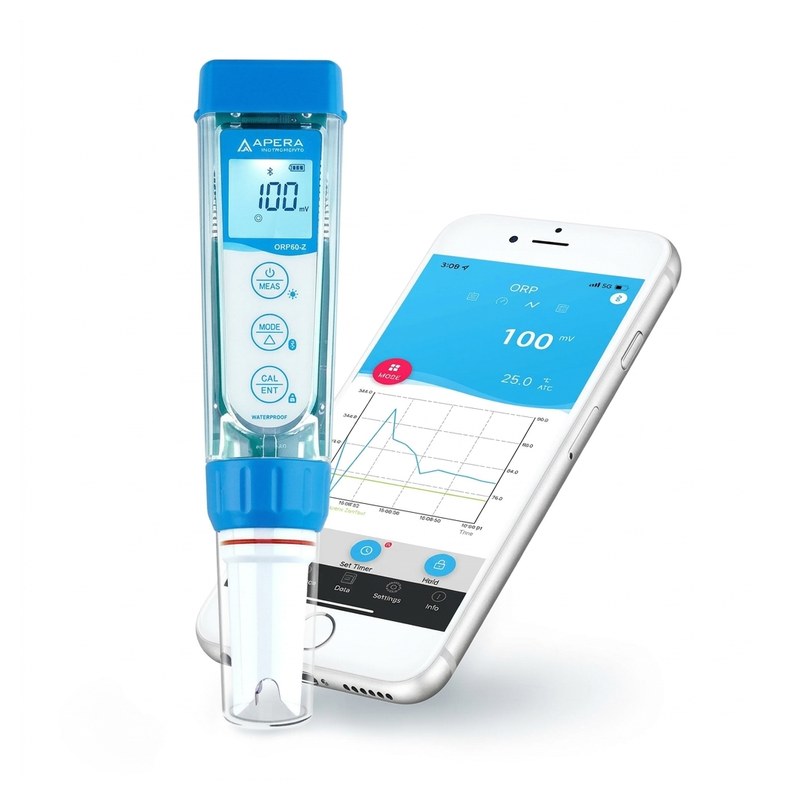 Testeur ORP de poche ZenTest ORP60-Z connecté par Bluetooth à un smartphone