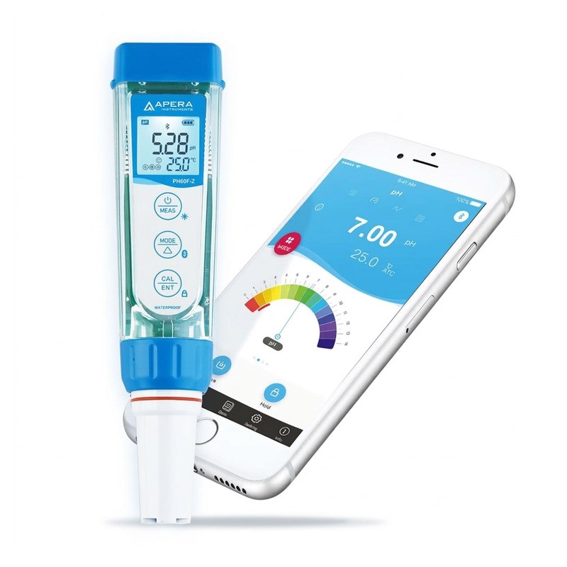 Testeur de pH plat Apera ZenTest PH60F-Z bleu avec écran LCD et boutons tactiles