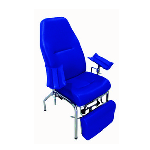Fauteuil de prélèvement du sang chromé