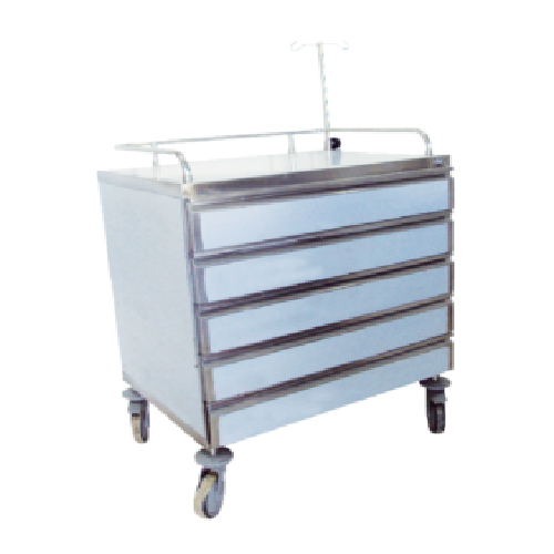 Chariot d'urgence en inox