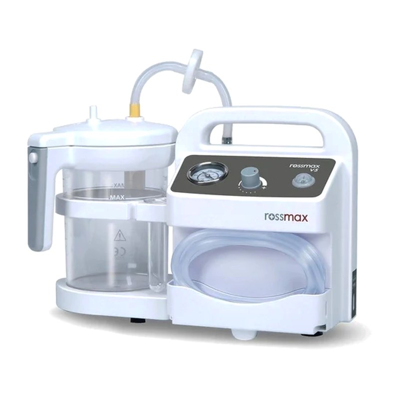 Unité d'aspiration Rossmax V3 avec bocal transparent gradué, manomètre et tubulure