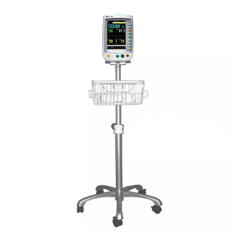 Moniteur de signes vitaux Creative Medical 900 Plus 5 paramètres sur son chariot roulant