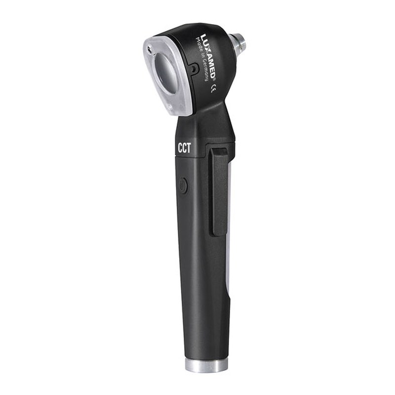 Otoscope Luxamed LuxaScope Auris CCT à LED, poignée noire et tête à éclairage chaud et froid