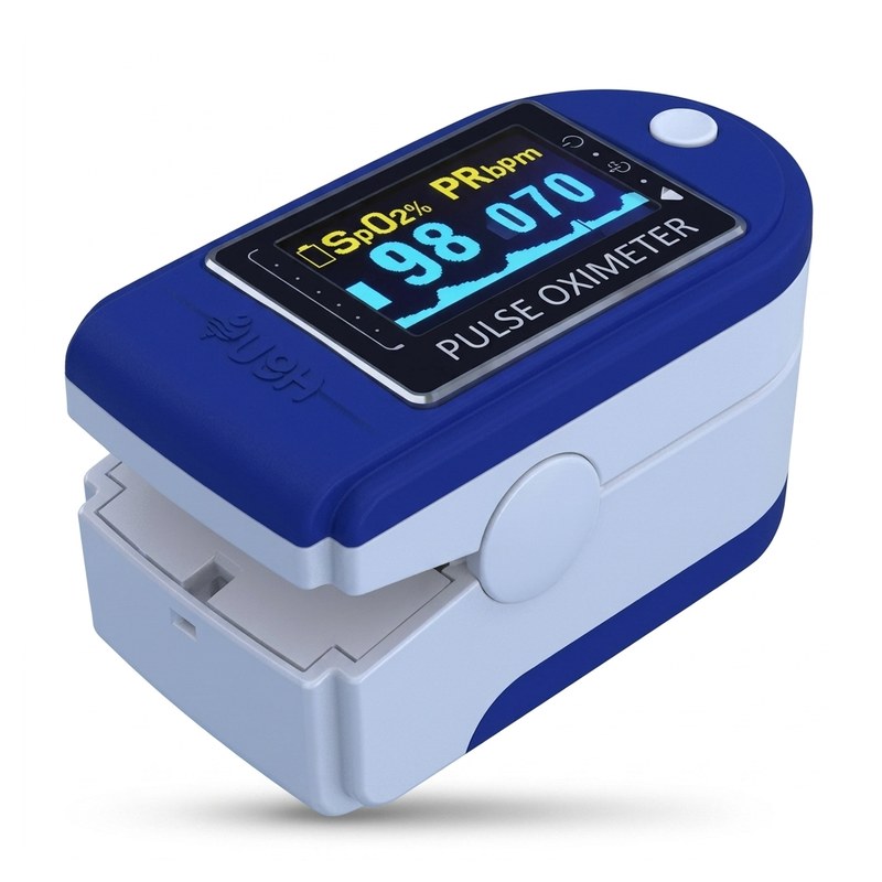 Oxymètre de pouls Contec CMS50D à écran OLED couleur affichant SpO₂, pouls et courbe