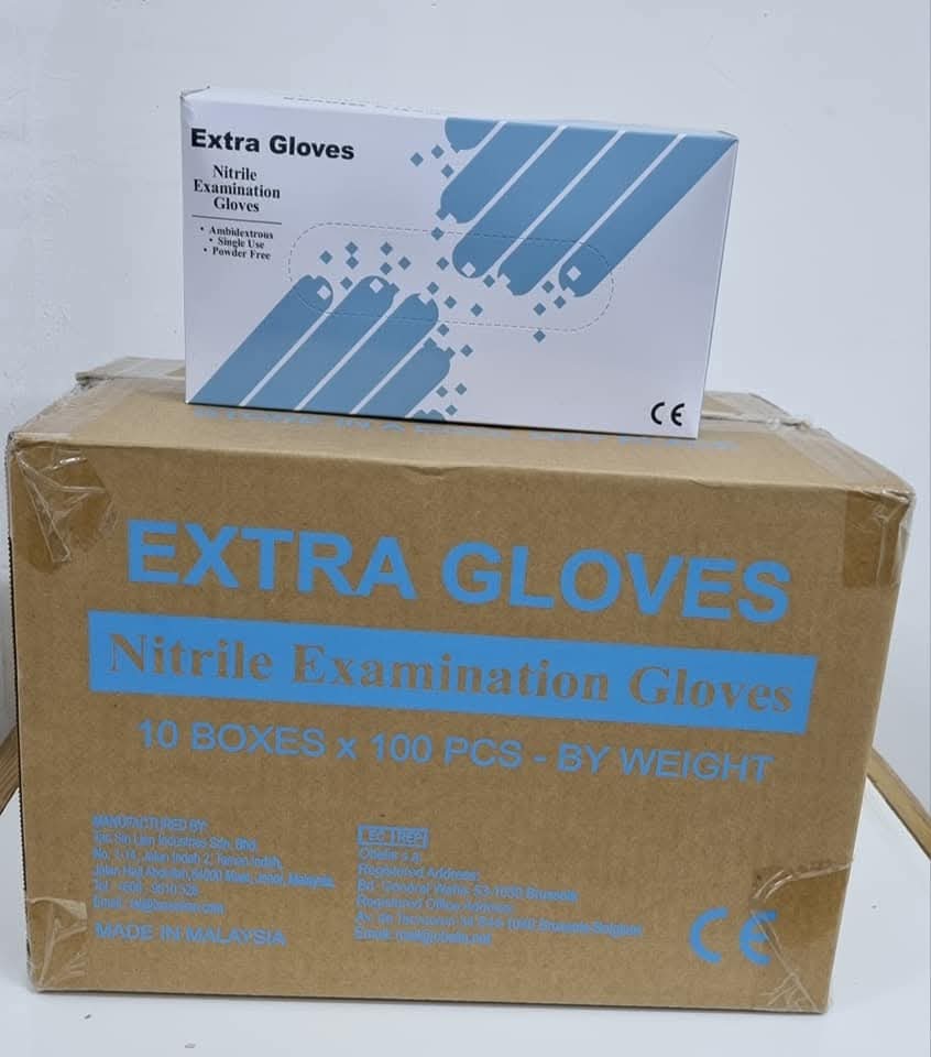 Gants d'examen nitrile Extra Gloves sans poudre