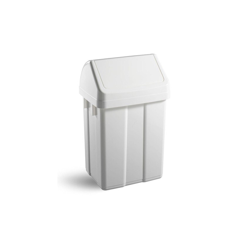 Poubelle blanche en plastique Filmop PATTY 12 L avec couvercle basculant coloré