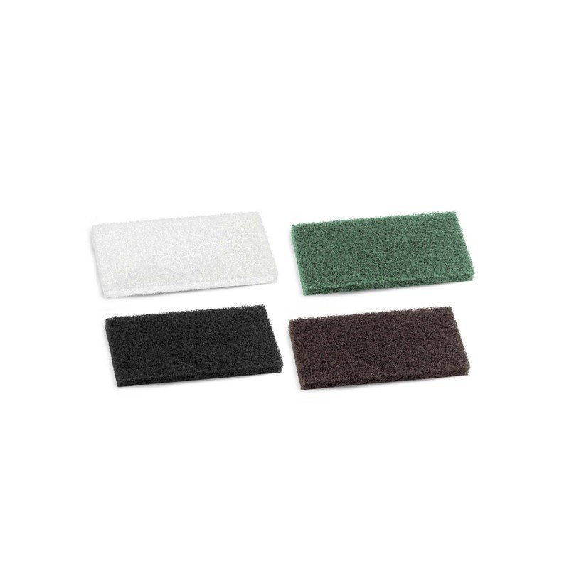 Tampon abrasif en nylon Filmop 12 x 25 cm pour saleté tenace, à utiliser avec son support
