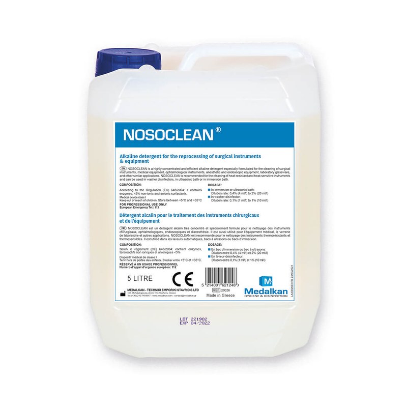 Détergent Alcalin Laveurs-Désinfecteurs NOSOCLEAN, désinfection médicale Medalkan