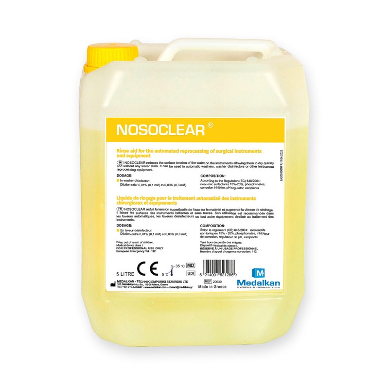 Produit de Rinçage Instruments NOSOCLEAR, désinfection médicale Medalkan