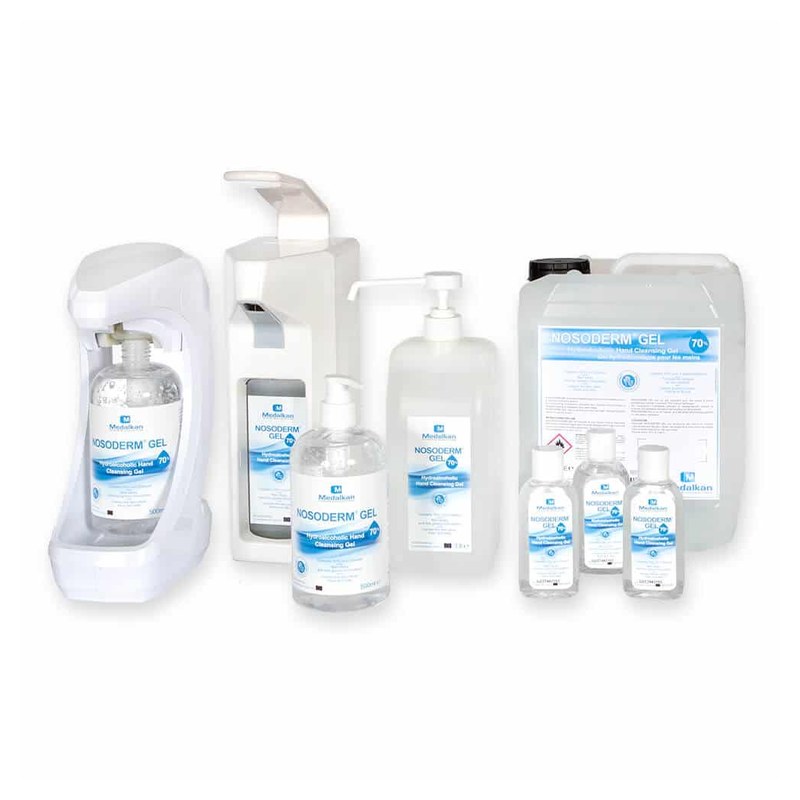 Gel Hydroalcoolique NOSODERM GEL 70 (Éthanol 70 %), désinfection médicale Medalkan