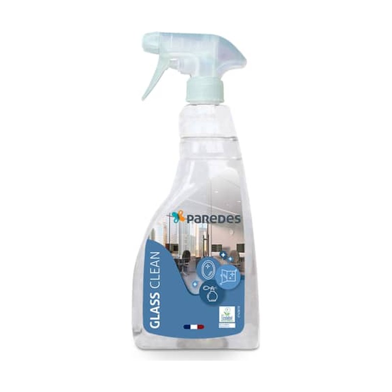 Pulvérisateur Paredes Glass Clean 750 ml, nettoyant vitres certifié Ecolabel européen