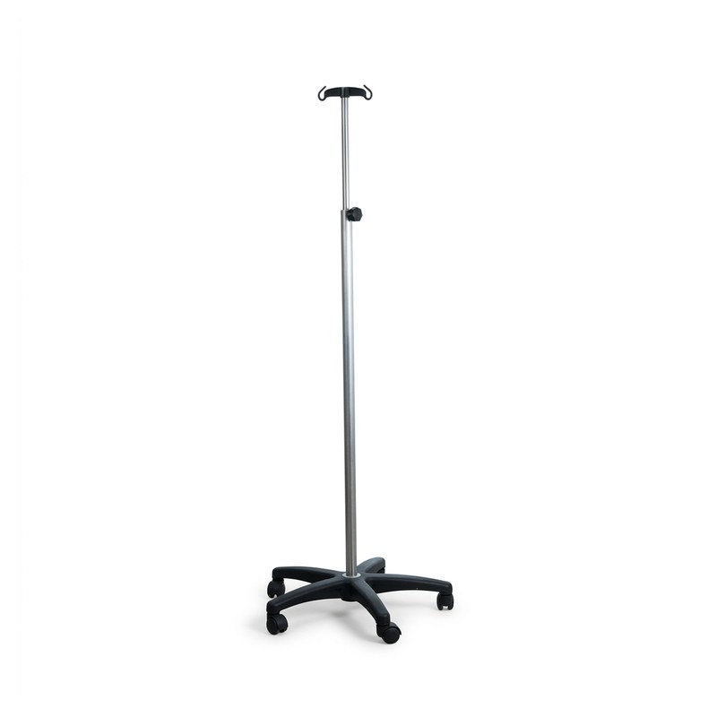 Potence mobile en inox à base plastique avec 4 crochets en plastique